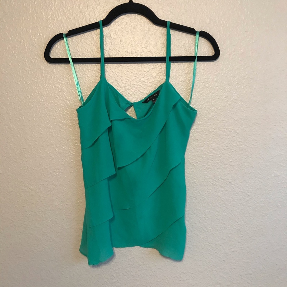 Layered Diagonal Tiered Cami/Tank | Turquoise